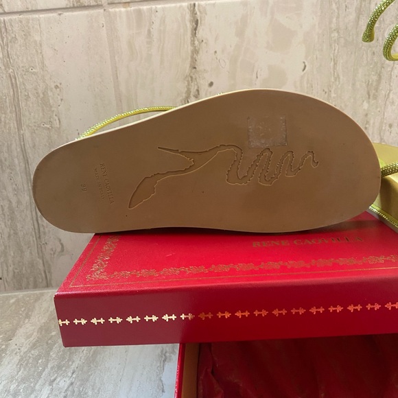 Rene Caovilla Limecicle Strass Green Satin Gisele - Picture 7 of 7